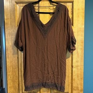 Amuse Society Deep Brown V-Neck Tunic